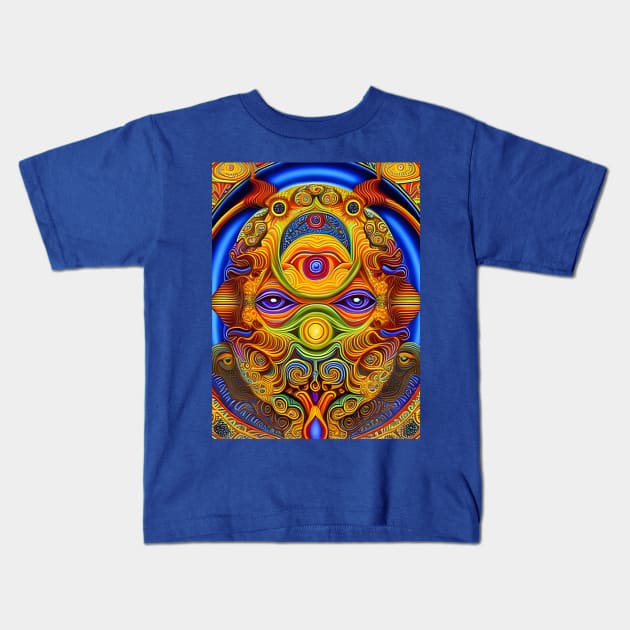 Dosed in the Machine (16) - Trippy Psychedelic Art Kids T-Shirt by TheThirdEye